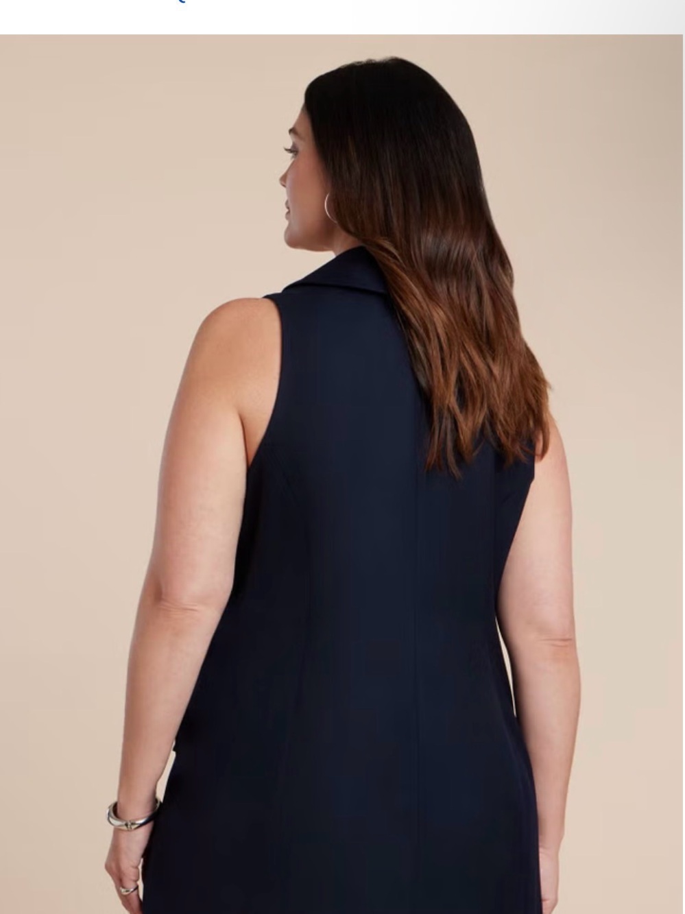 Eloquii Women’s Tailored Black Microsuede Blazer Vest - Picture 2 of 12